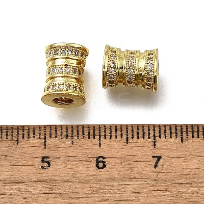 Brass Micro Pave Clear Cubic Zirconia European Beads ZIRC-I070-139G-1
