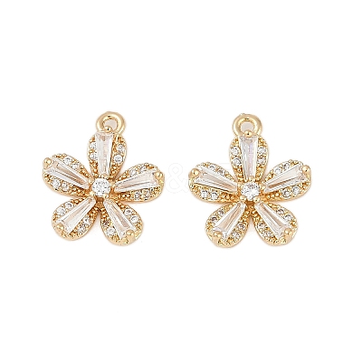 Rack Plating Brass Micro Pave Cubic Zirconia Pendants KK-C082-01G-01-1