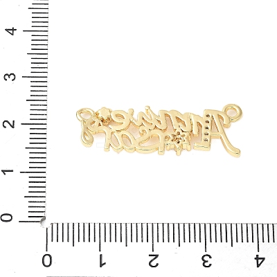 Brass Micro Pave Clear Cubic Zirconia Links KK-D357-03G-G-1