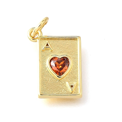Brass Micro Pave Cubic Zirconia Pendants KK-V007-005G-04-1