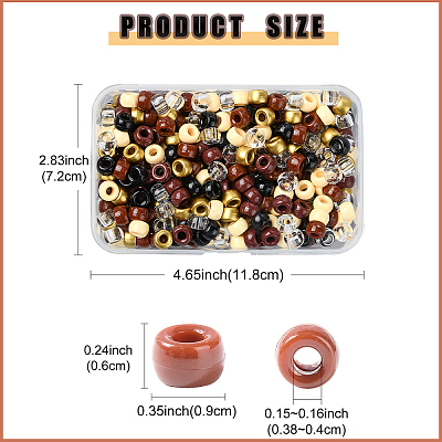 480Pcs 6 Colors Opaque & Transparent Plastic Beads KY-YW0001-75A-1