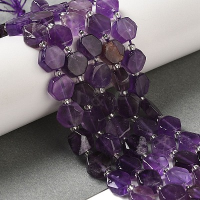 Natural Amethyst Beads Strands G-P534-A13-01-1