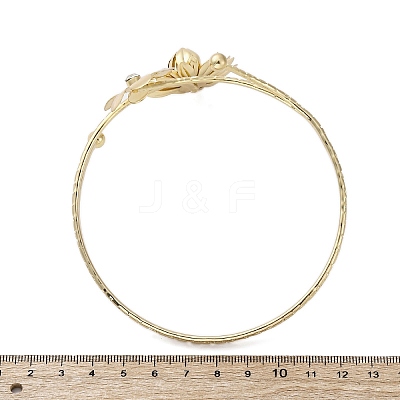 Lotus Alloy Arm Cuff Bangles for Girl Women AJEW-A063-01D-G-1