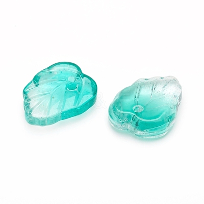 Two-Tone Transparent Glass Charms GLAA-H016-15-1