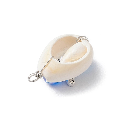 Natural Mixed Cowrie Shell Beads with Eco-Friendly Transparent Acrylic Beads and Tibetan Style Alloy Fairy Wing Beads Pendants PALLOY-JF03814-02-1