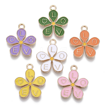 Alloy Enamel Pendants PALLOY-R119-01-1
