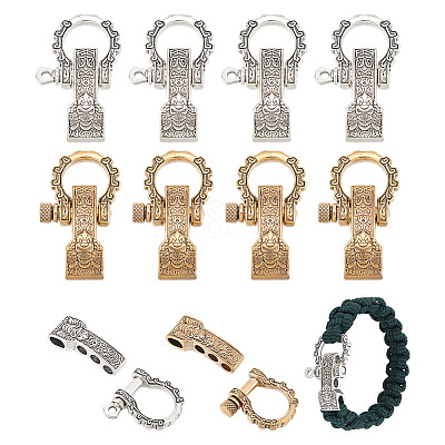 8 Sets 2 Colors Adjustable Alloy Screw Pin Shackle FIND-UN0003-72-1