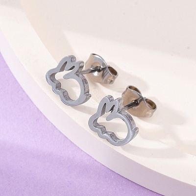 Tarnish Resistant 304 Stainless Steel Stud Earrings X-EJEW-N045-04P-1