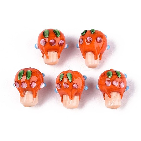 Handmade Lampwork Bumpy Beads LAMP-T022-06E-1