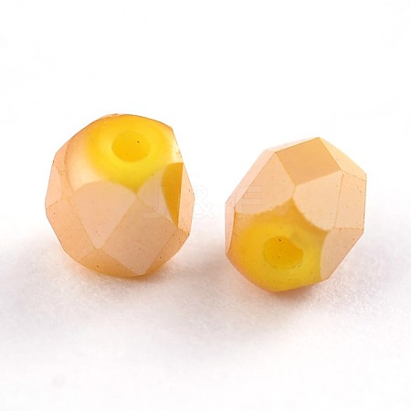 Faceted Round Full Rainbow Plated Glass Beads EGLA-J118-FR02-1
