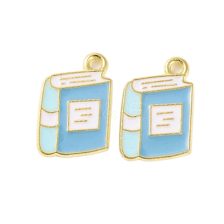 Golden Plated Alloy Enamel Pendants ENAM-Z017-12G-01-1