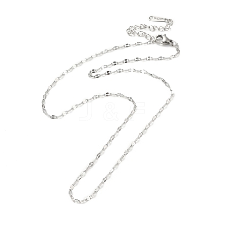 Non-Tarnish 304 Stainless Steel Dapped Chain Necklace for Men Women NJEW-E076-02P-1