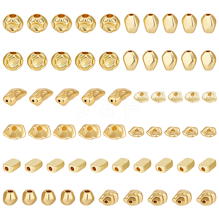 60Pcs 12 Styles Brass Beads KK-PH0015-25-1