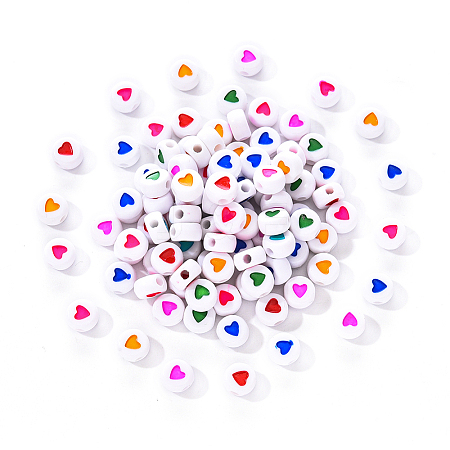 White Opaque Acrylic Beads SACR-YW0001-15-1