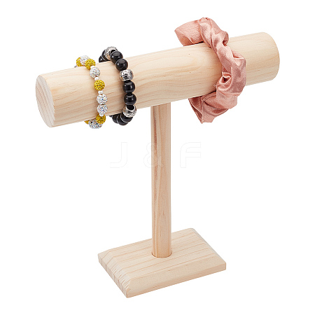 T-Bar Wood Bracelet Organizer Display Stands BDIS-WH0011-03-1