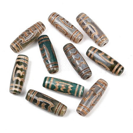 Tibetan Style dZi Beads TDZI-E004-50-1