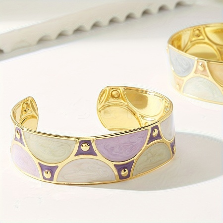 Vintage Elegant 201 Stainless Steel Enamel Open Ladies Cuff Bangles for Parties CX4630-1-1