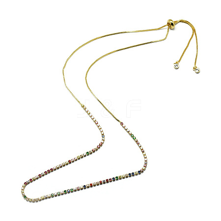 Brass Slider Necklaces NJEW-I104-12G-1