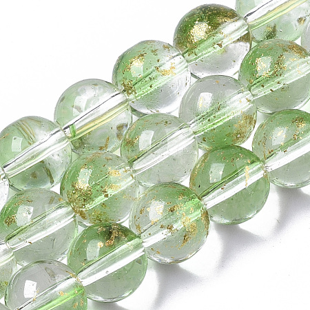 Transparent Spray Painted Glass Bead Strands GLAA-N035-03C-B02-1