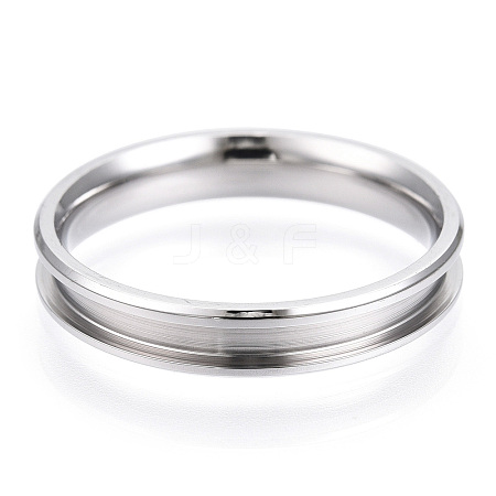 201 Stainless Steel Grooved Finger Ring for Men Women STAS-WH0039-08D-P-1