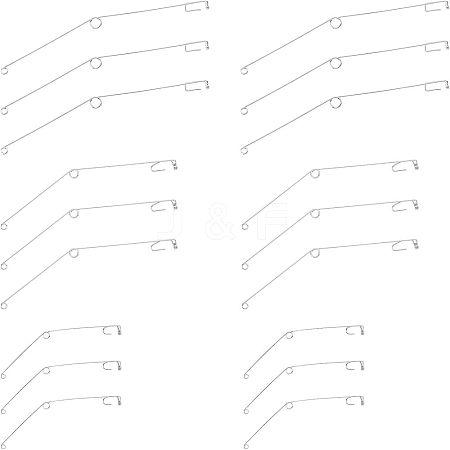 SUPERFINDINGS 60Pcs 3 Styles 304 Stainless Steel Hook Trigger AJEW-FH0001-41-1