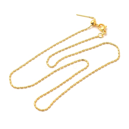 1mm Rack Plating Brass Column Link Chain Adjustable Slider Necklaces for Women Men MAK-L044-53G-1