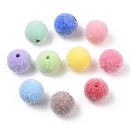 Flocky ABS Plastic Beads KY-G025-02B-1