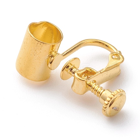 Brass Clip-on Earring Findings KK-H743-01G-1
