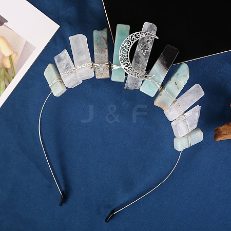 Natural Flower Amazonite Hair Bands PW-WG6D305-04-1