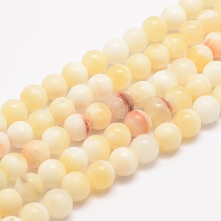 Natural Honey Jade Bead Strands G-K153-B26-12mm-1