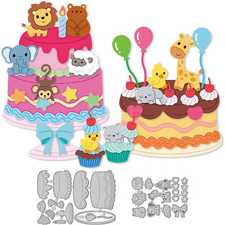 Birthday Animal Cake Carbon Steel Cutting Dies Stencils DIY-WH0309-1957-1