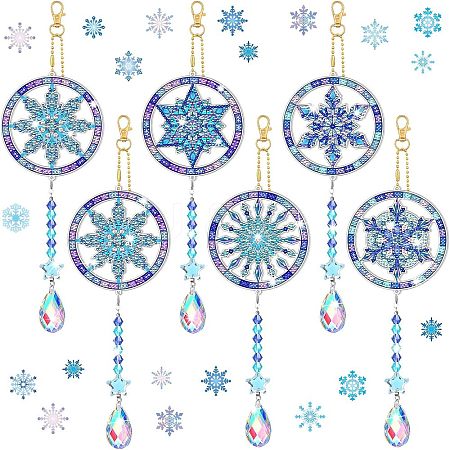 DIY Christmas Snowflake Pendant Decoration Diamond Painting Kits WG77635-01-1