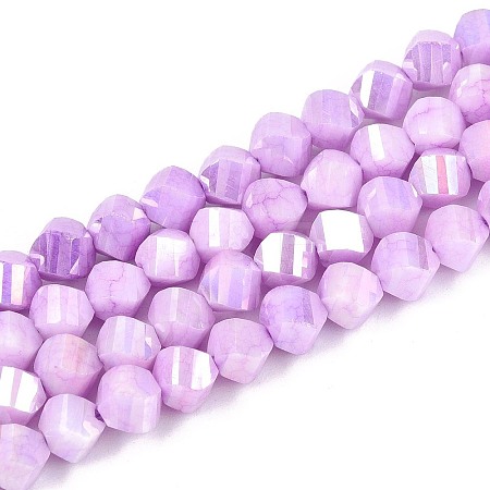 Anti-Tarnish Electroplate Glass Beads Strands GLAA-T025-6mm-14E-1