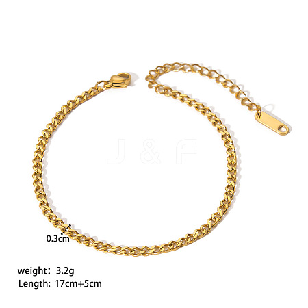 Stylish 304 Stainless Steel Curb Chains Bracelets for Women XR9988-7-1