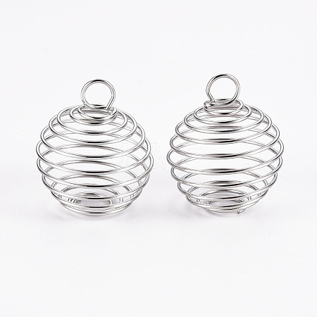 Iron Wire Spiral Bead Cages LS-X-IFIN-R231-14mm-P-1
