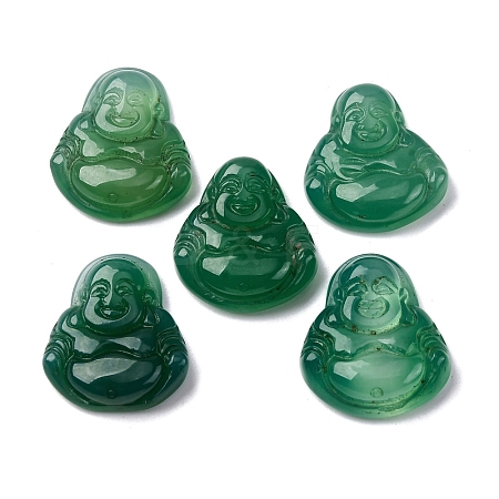 Natural Green Onyx Agate Cabochons G-K348-03-1