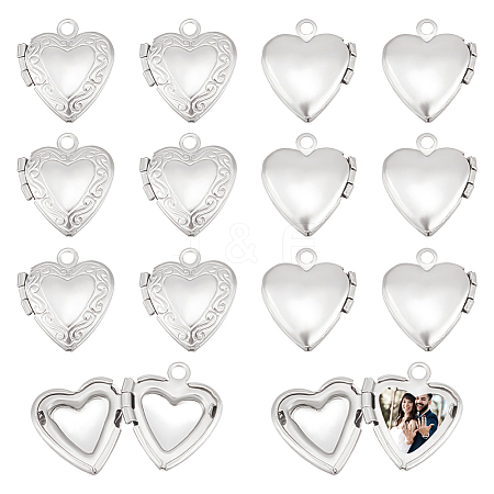316 Stainless Steel Locket Pendants STAS-UN0055-04-1