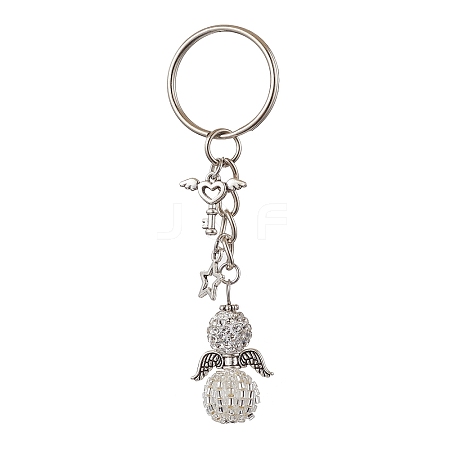 Alloy with Glass Seed Beads Keychain KEYC-MZ00010-01-1