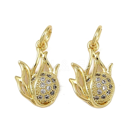 Brass Micro Pave Cubic Zirconia Pendants KK-I358-039G-1