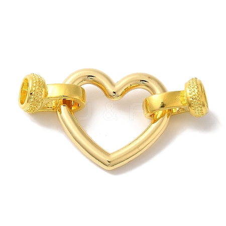 Heart Rack Plating Brass Fold Over Clasps KK-A225-17G-1