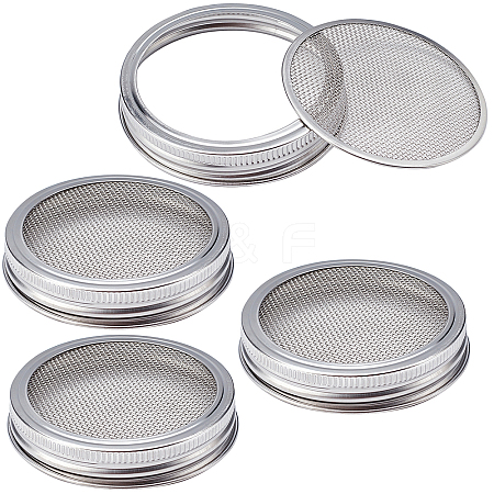 Gorgecraft 4 Sets 304 Stainless Steel Mesh Lid AJEW-GF0005-43-1