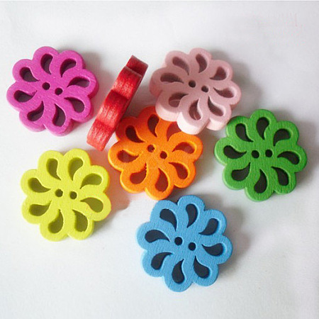 2-hole Flower Shaped DIY Buttons FNA160N-1