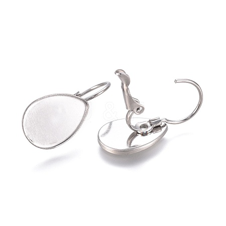 Non-Tarnish 304 Stainless Steel Leverback Earring Findings X-STAS-E474-07P-1