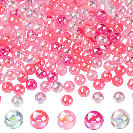 5 Colors Transparent Acrylic Beads MACR-PA0001-03B-02-1