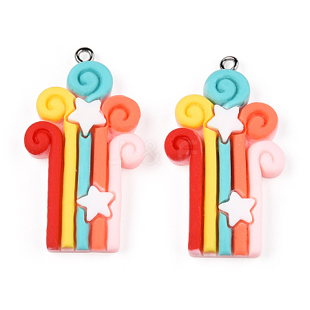 Opaque Resin Pendants RESI-CJC0011-32B-02-1