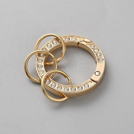 Alloy Rhinestone Spring Gate Rings FIND-WH20004-60G-1