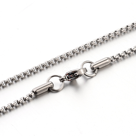 Tarnish Resistant 304 Stainless Steel Box Chain Necklaces STAS-M174-002-1