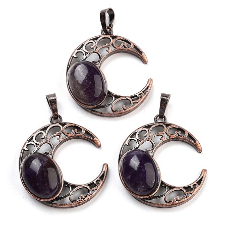 Natural Amethyst Pendants G-L602-01R-22-1