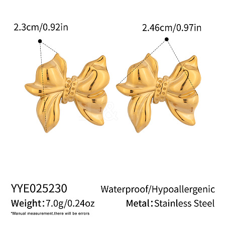 Bowknot Stainless Steel Stud Earrings for Women TP4583-2-1