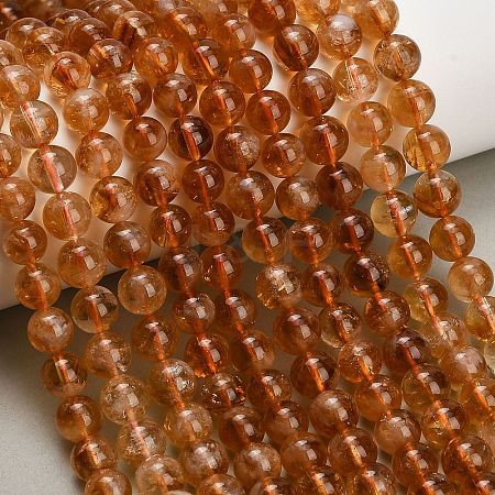 Hearted Natural Citrine Beads Strands GG-T002-A02-8mm-1
